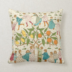 Coussin Oranges vintages et citrons Nursery Rhyme Motif