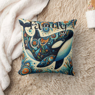 Coussin Orca Killer Whale Whimsical Nautique Personnalisé
