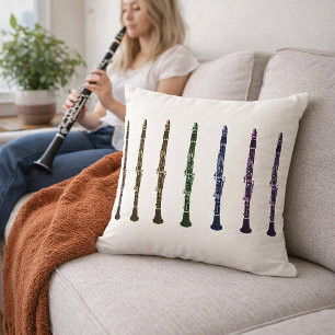 Coussin Orchestre de clarinettes arc-en-ciel vibrant