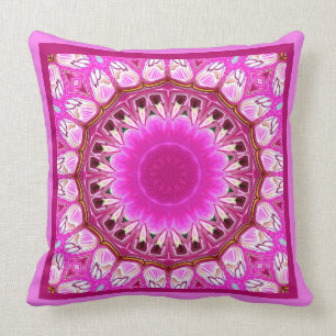 Coussin Orchidée violette Abstraite Mandala No 5 Jeu d'ore