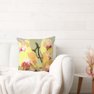 Coussin Orchidées jaunes au soleil de l'après-midi