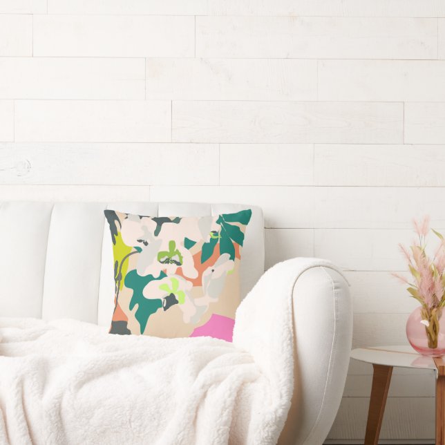 Coussin Orchidées tropicales Abstraites Décor moderne (Canapé)