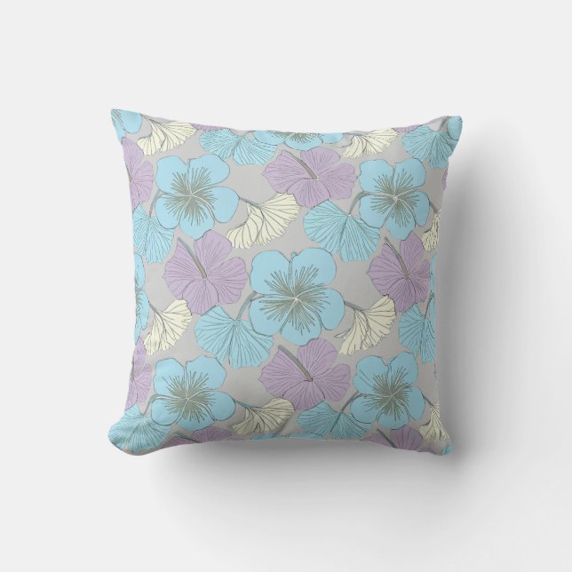 Coussin "Oreiller à lancer floral Pastel (Recto)