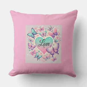 Coussin "Oreiller de coeur papillon"
