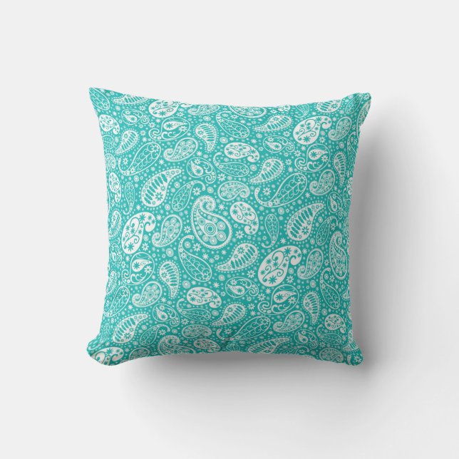 Coussin "Oreiller Turquoise Paisley Throw" (Recto)