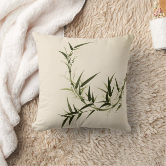 Coussin oriental painting, bamboo