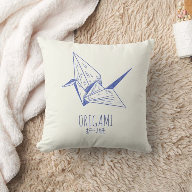 Coussin Origami Art japonais Pliage Art Retro Grane (Couverture)