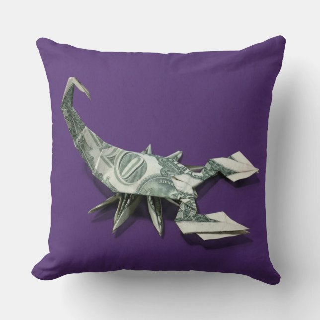 Coussin Origami d'argent Scorpion (Recto)