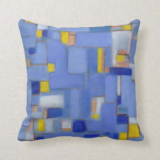 Coussin original d'art d'abrégé sur bleu de la