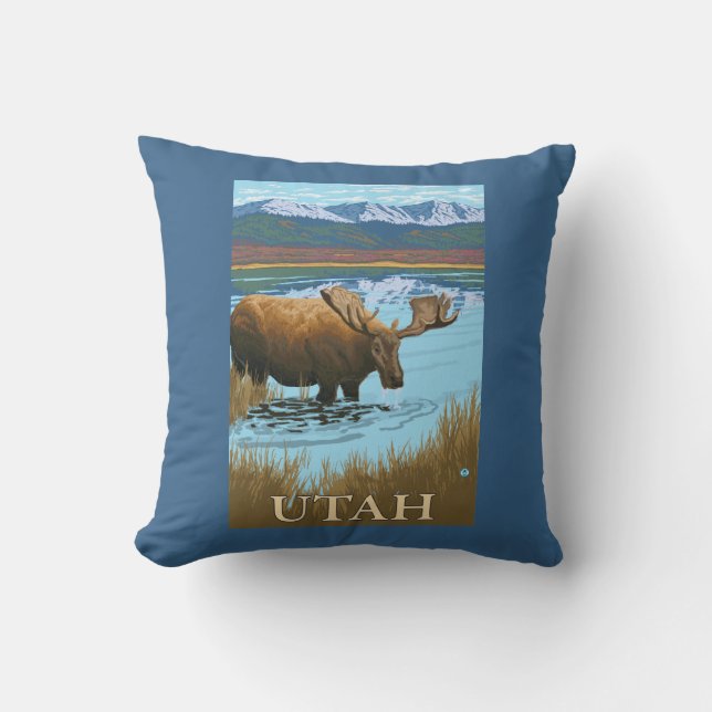 Coussin Orignaux DrinkingUtah (Recto)