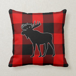 Coussin Orignaux rouges noirs de très bon goût du contrôle