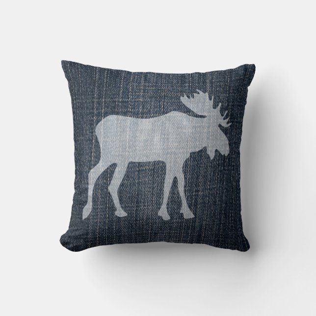 Coussin Orignaux sur le denim (Recto)