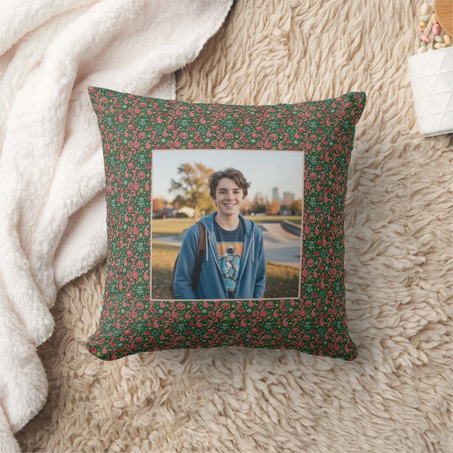 Coussin Ornament 6-7 Meme One Photo Christmas Doodles (Couverture)