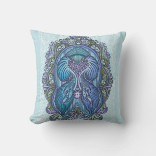 Coussin Ornat bleu et design Mandala Turquoise