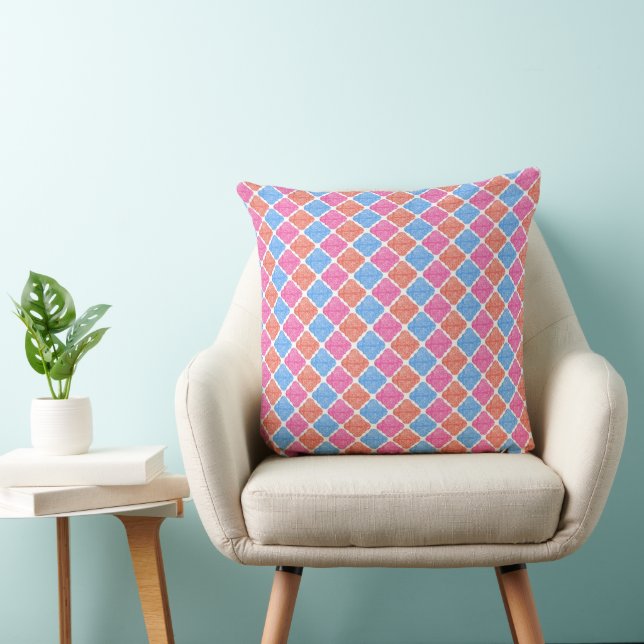 Coussin Ornate Patchwork Diamonds Pattern (Chaise)
