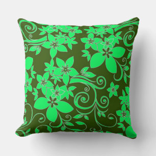 Coussin Ornement Abstrait vert floral