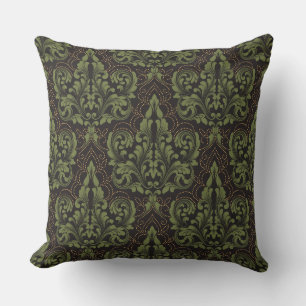 Coussin Ornement damassé classique de luxe à l'ancienne