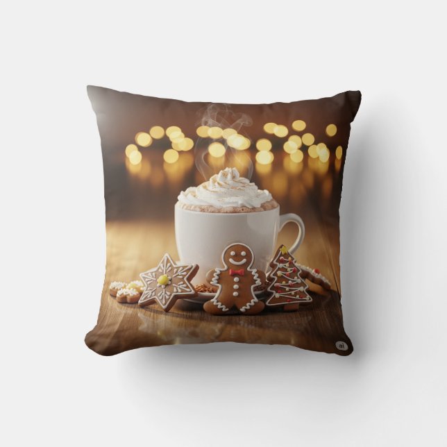 Coussin Ornement de Noël au cacao chaud (Recto)