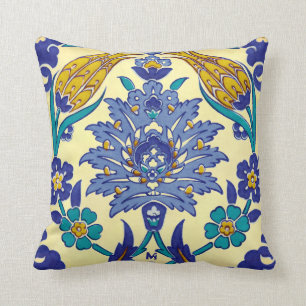 Coussin Ornement en céramique de cru de style d'Azulejo d