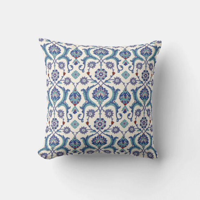 Coussin Ornement floral : Motif arabe traditionnel. (Recto)