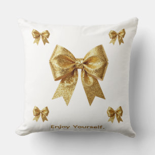 Coussin Ornement Pailleté Or Élégant