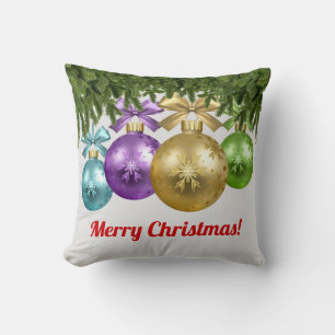 Coussin Ornements de flocon de neige de Noël multicolores
