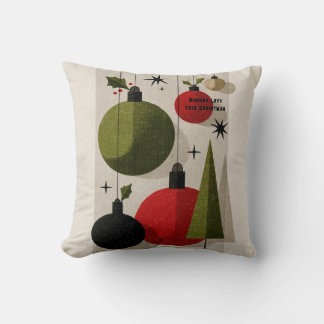 Coussin Ornements de Noël Rétro Moderne du Milieu du Siècl