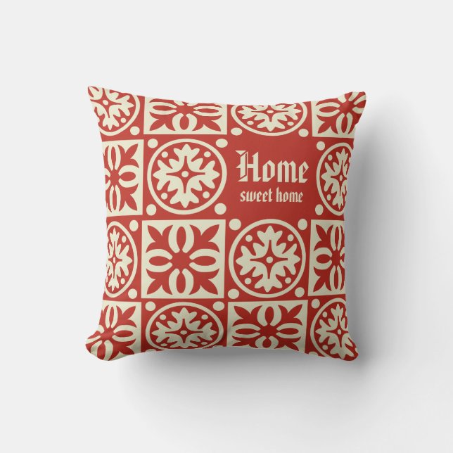 Coussin Ornements floraux médiévaux Accueil texte de la ma (Recto)