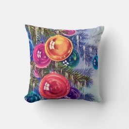 Coussin Ornements vintages rétro Arbre de Noël