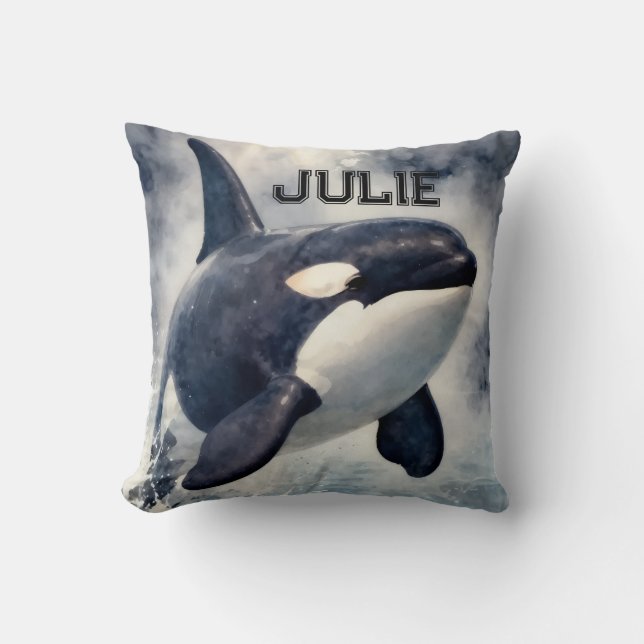Coussin Orque Vagues orageuses, Personnalisé (Recto)