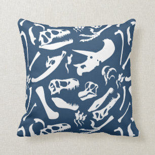 Coussin Os de dinosaure (bleus)