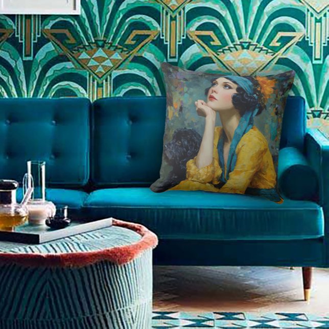 Coussin Osez la déco dans le style Flapper (Créateur téléchargé)