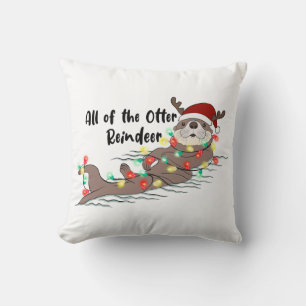 Coussin Otter de Noël drôle