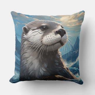 Coussin Otter Throw Pillow