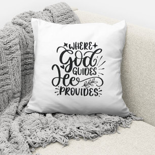 Coussin Où Dieu Guide Il Pourvoit Citation Chrétienne