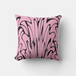 Coussin Où l'art rencontre la pensée noir et rose