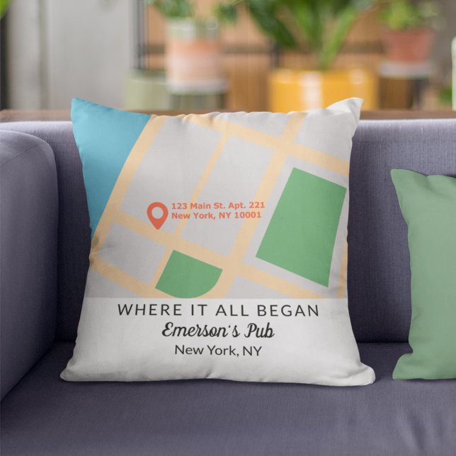 Coussin Où Tout A Commencé Deux Anniversaires Gardien (Where It All Began Couple Anniversary Keepsake Throw Pillow
)