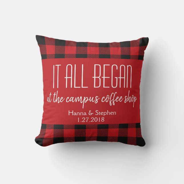 Coussin Où tout a commencé Histoire d'amour Cadeau de la S (Recto)