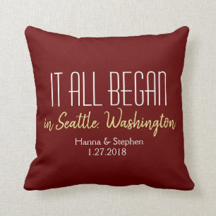 Coussin Où tout a commencé Love Story Accueil Ville Cous