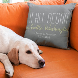 Coussin Où tout a commencé Love Story Accueil Ville Coussi