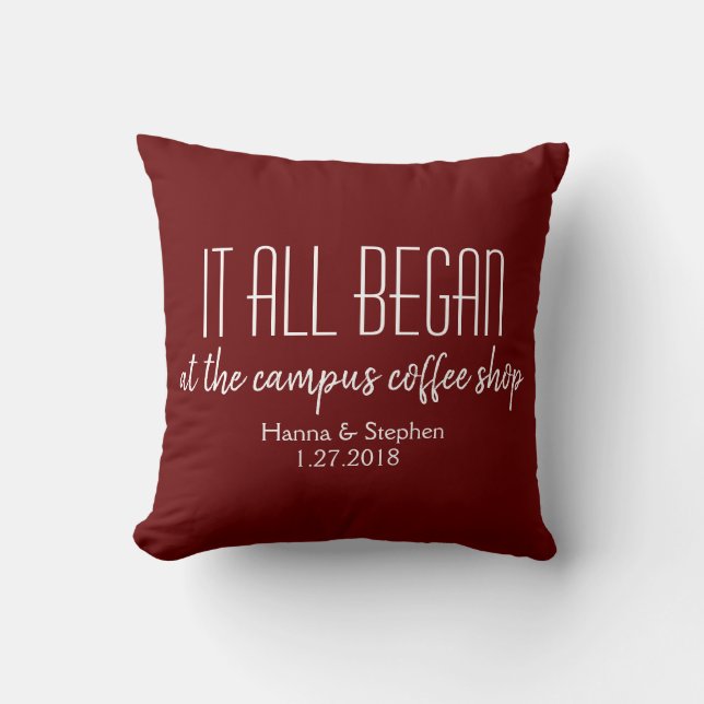 Coussin Où tout a commencé Love Story Valentines Day Cadea (Recto)