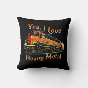 Coussin Oui J'aime le train de locomotives diesel en métal