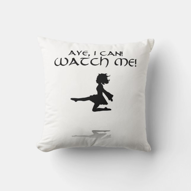 Coussin Oui je peux carreau de danse d'Irlandais (Recto)