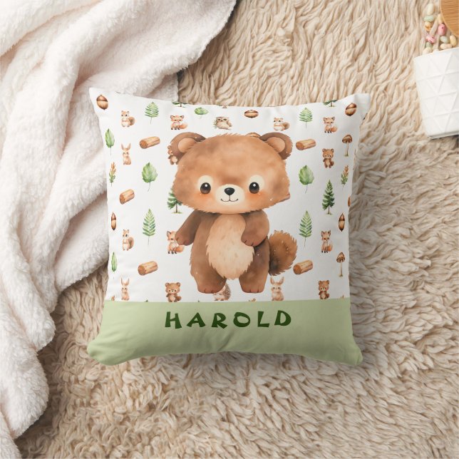 Coussin Ours Animaux Motifs Forêt Pépinière (Couverture)