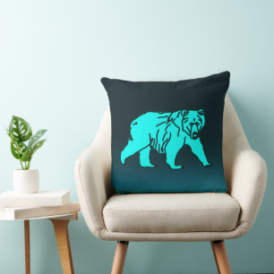 Coussin Ours bleu Kodiak