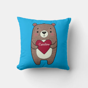 Coussin Ours Capricieux et Fantaisiste avec Dessin Personn