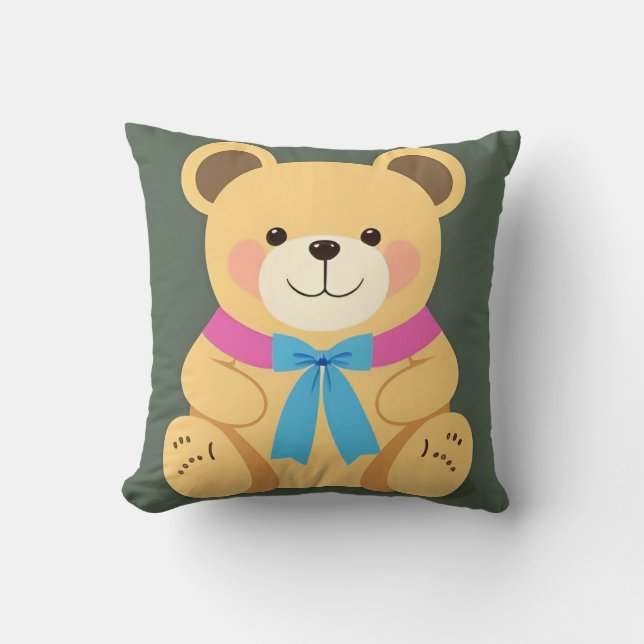 Coussin Ours caricature mignon (Recto)