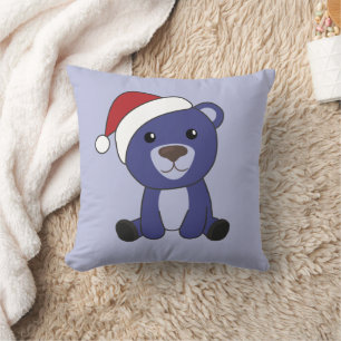 Coussin Ours colorés Joyeux Noël Animaux d'hiver Ours