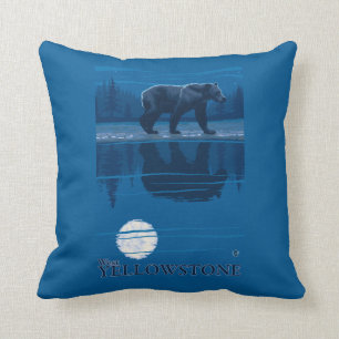 Coussin Ours dans le clair de lune - Yellowstone
