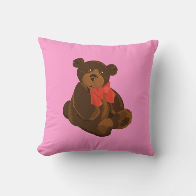 Coussin Ours de caricature mignon (Recto)
